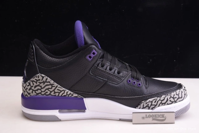 Kick Theory Retro 3 Court Air Purple Black Jordan CT8532-050 0724
